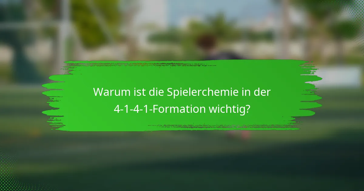 Warum ist die Spielerchemie in der 4-1-4-1-Formation wichtig?