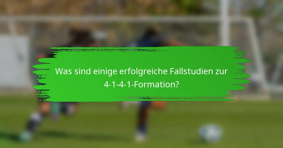 Was sind einige erfolgreiche Fallstudien zur 4-1-4-1-Formation?
