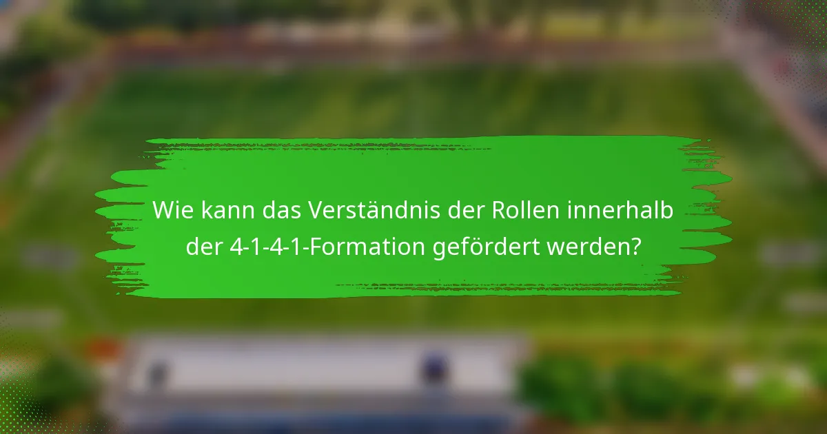 Wie kann das Verständnis der Rollen innerhalb der 4-1-4-1-Formation gefördert werden?