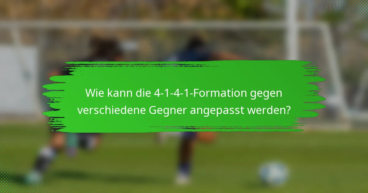 Wie kann die 4-1-4-1-Formation gegen verschiedene Gegner angepasst werden?